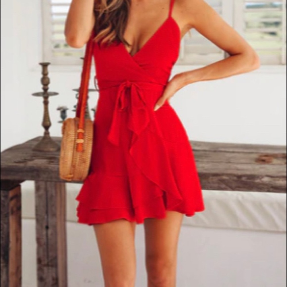 Hello Molly red wrap dress